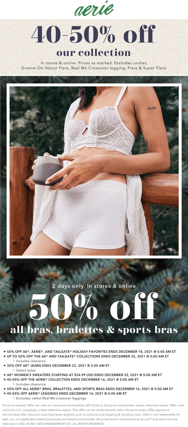 Aerie stores Coupon  40-50% off the collection at Aerie #aerie 