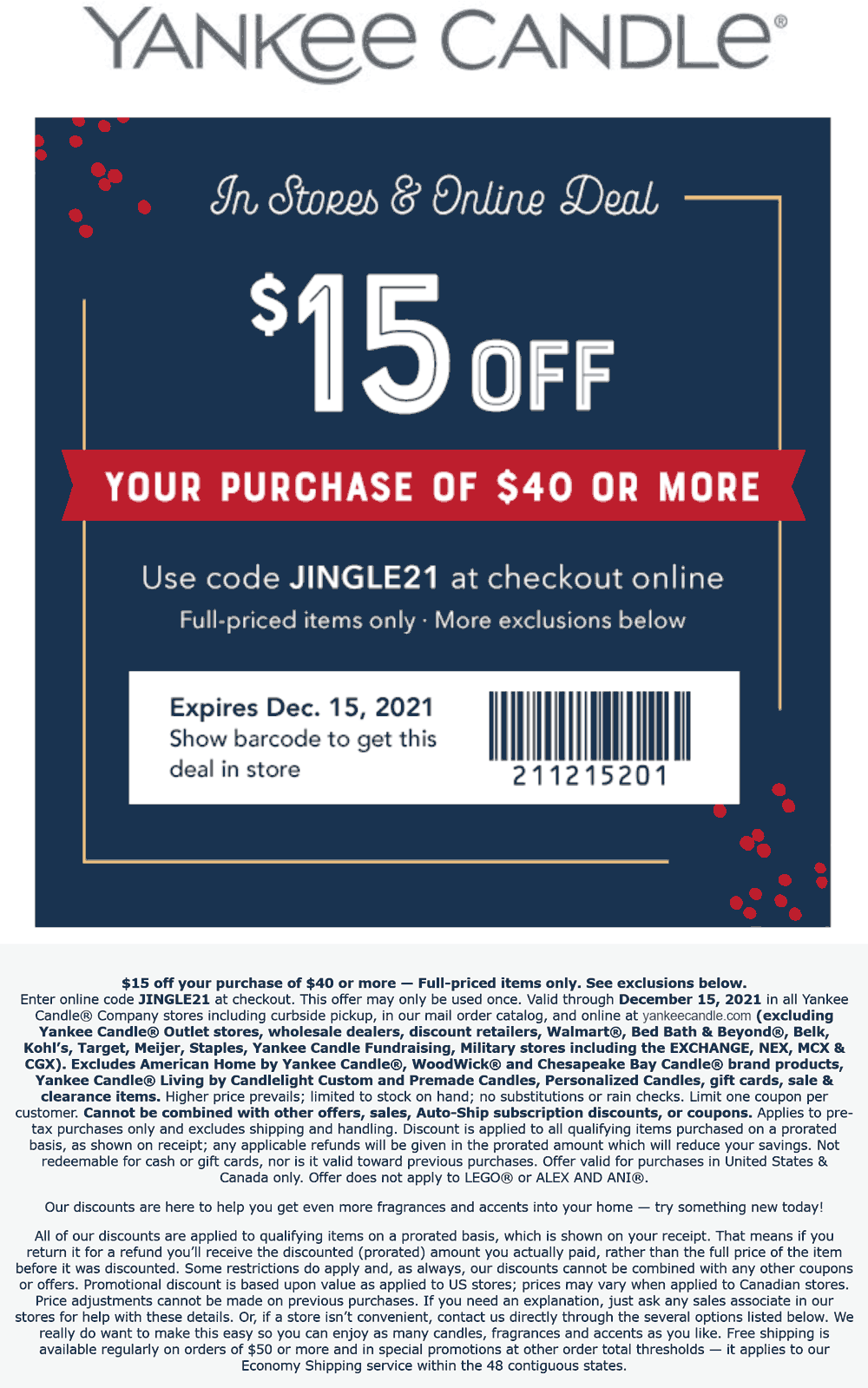 Yankee Candle coupons & promo code for July 2025