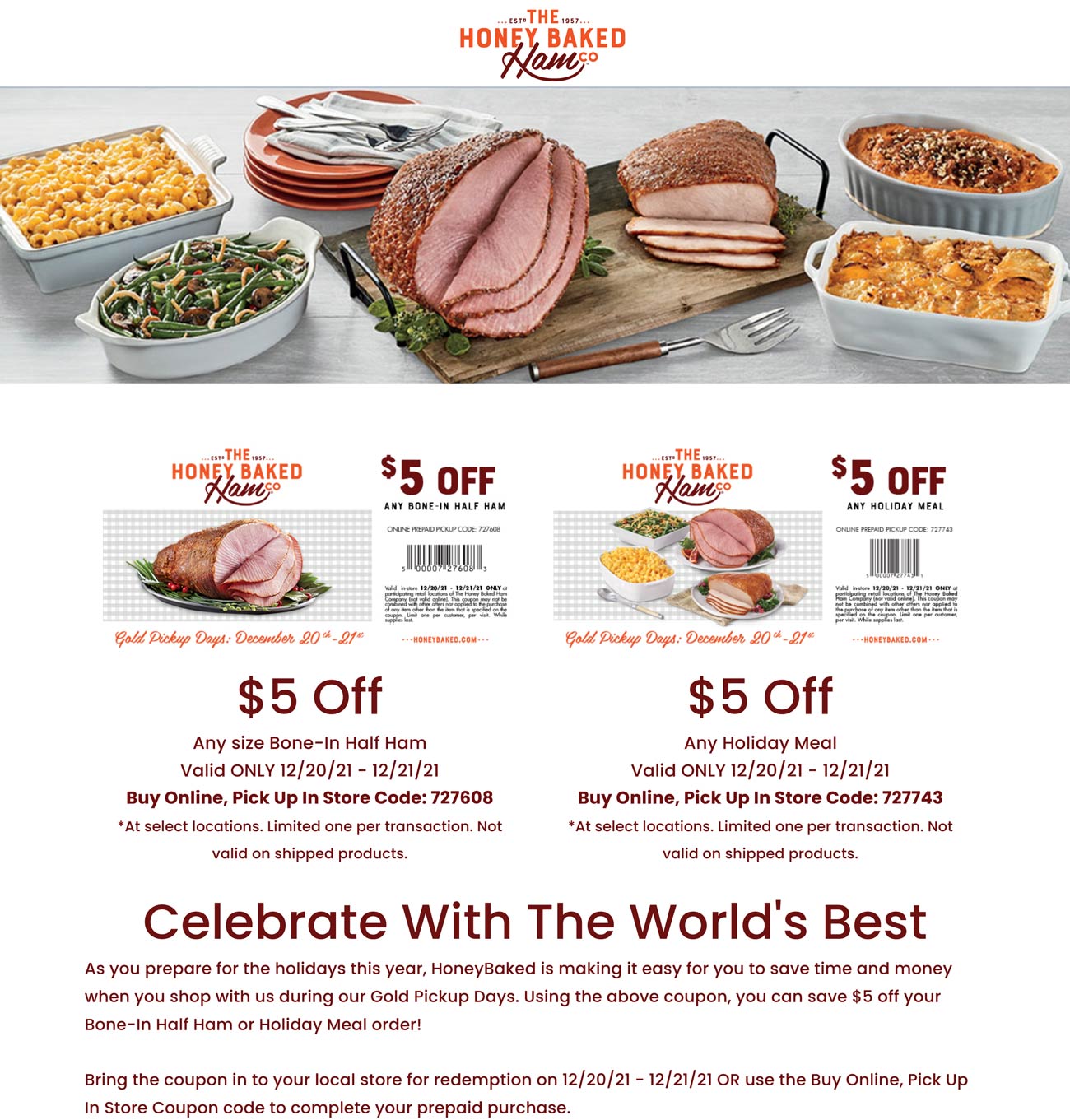 The Honey Baked Ham Company coupons & promo code for [December 2022]