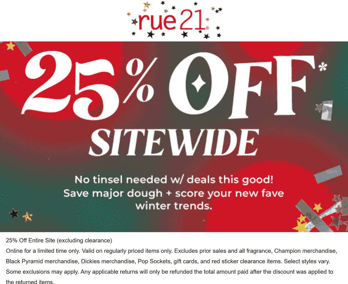 rue21 stores Coupon  25% off everything online at rue21 #rue21 