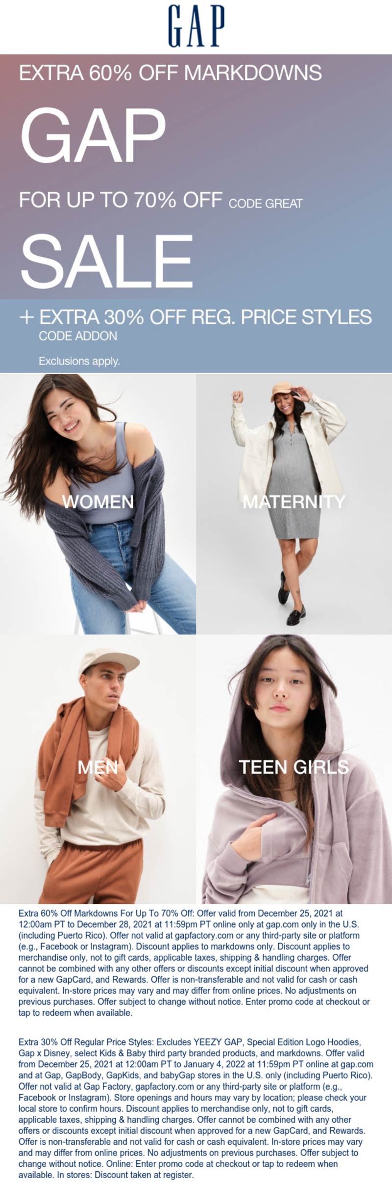 Gap coupons & promo code for [July 2024]