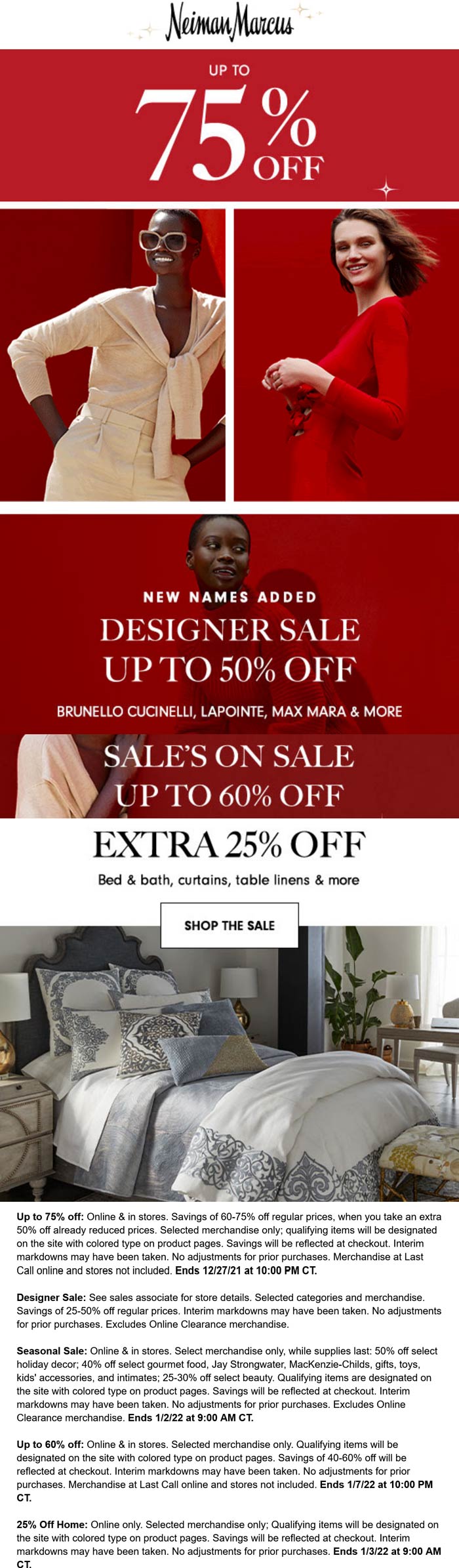 Neiman Marcus stores Coupon  Various 25-75% off categories at Neiman Marcus #neimanmarcus 