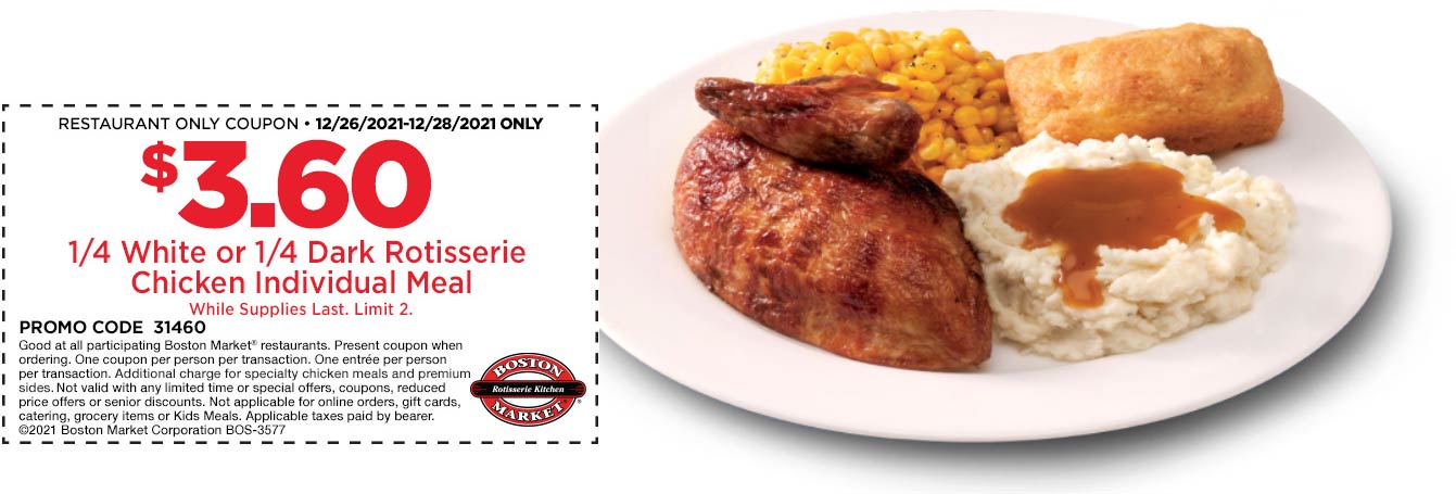 Boston Market restaurants Coupon  $3.60 meal today at Boston Market #bostonmarket 