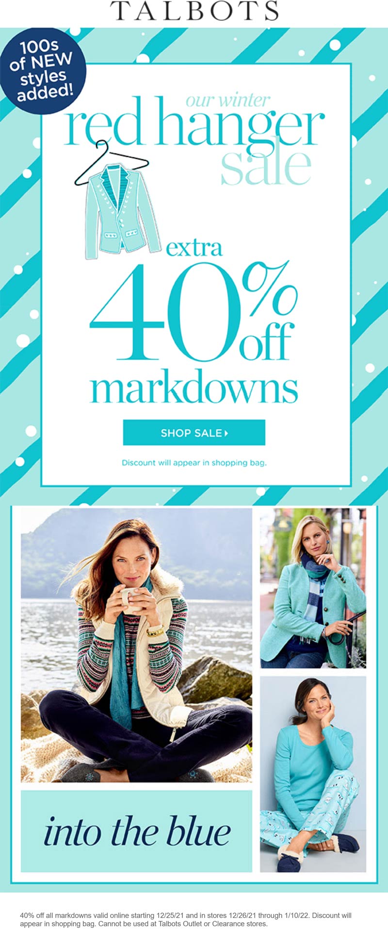 Talbots stores Coupon  Extra 40% off sale items at Talbots, ditto online #talbots 
