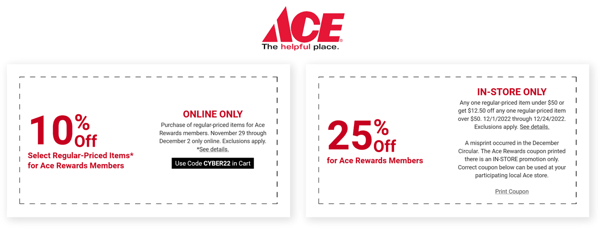 Ace Hardware stores Coupon  25% off a single $50+ item at Ace Hardware #acehardware 