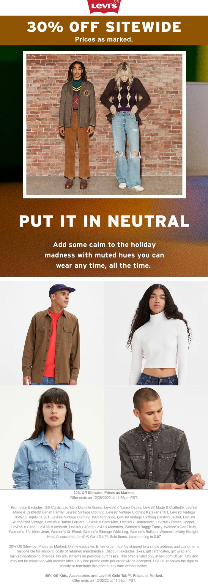 Levis stores Coupon  30% off everything online at Levis #levis 