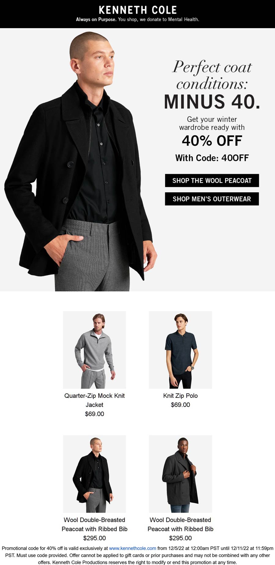 Kenneth Cole stores Coupon  40% off online at Kenneth Cole via promo code 40OFF #kennethcole 