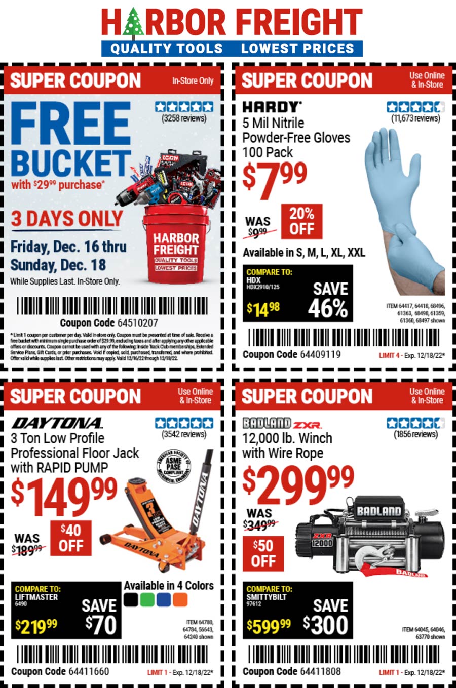 Harbor Freight stores Coupon  Free bucket on $30 at Harbor Freight Tools #harborfreight 