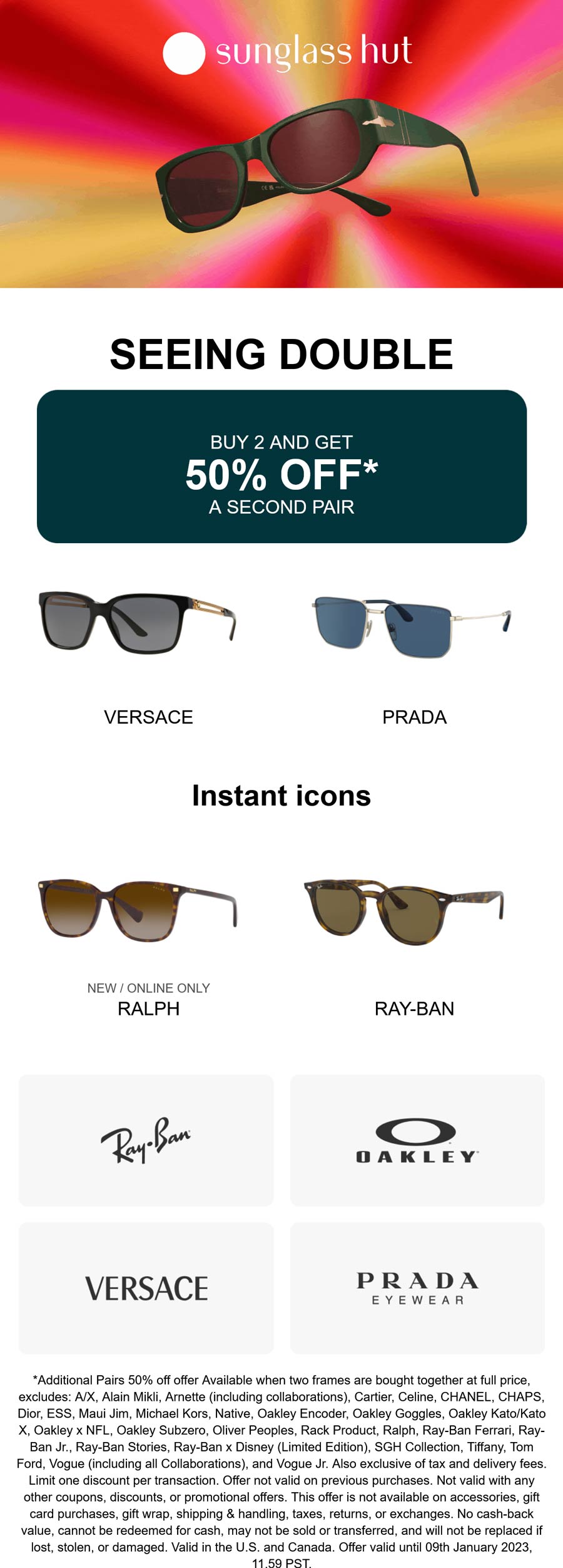 Sunglass Hut stores Coupon  Second pair 50% off at Sunglass Hut #sunglasshut 
