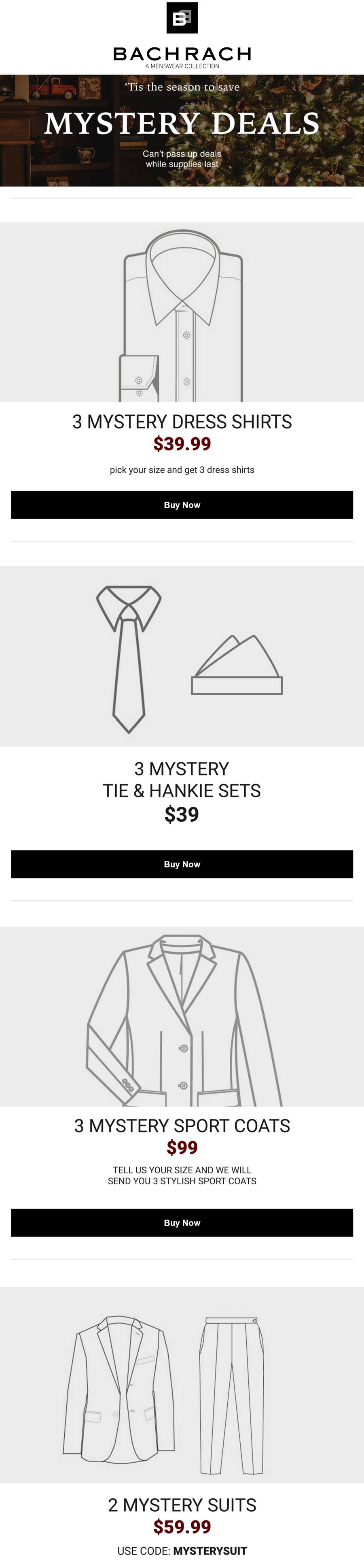 Bachrach stores Coupon  2 mystery suits $60 & more at Bachrach via promo code MYSTERYSUIT #bachrach 