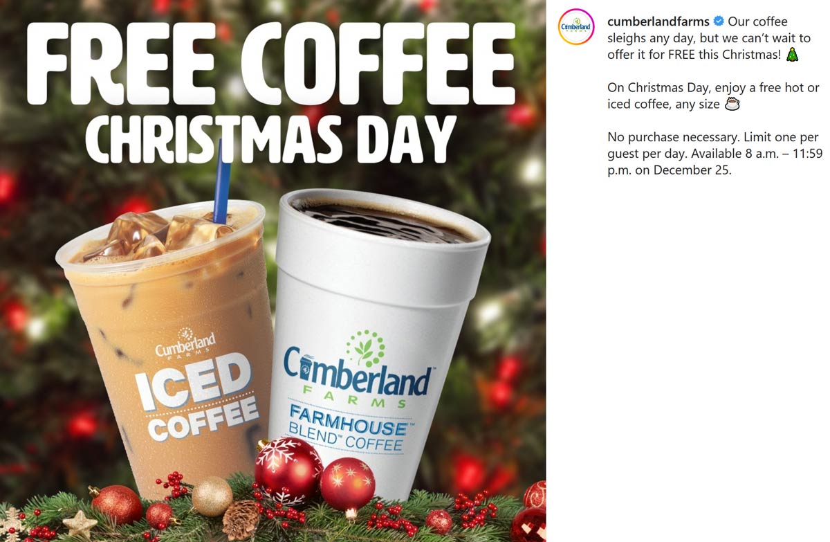 Cumberland Farms restaurants Coupon  Free coffee today at Cumberland Farms gas stations #cumberlandfarms 