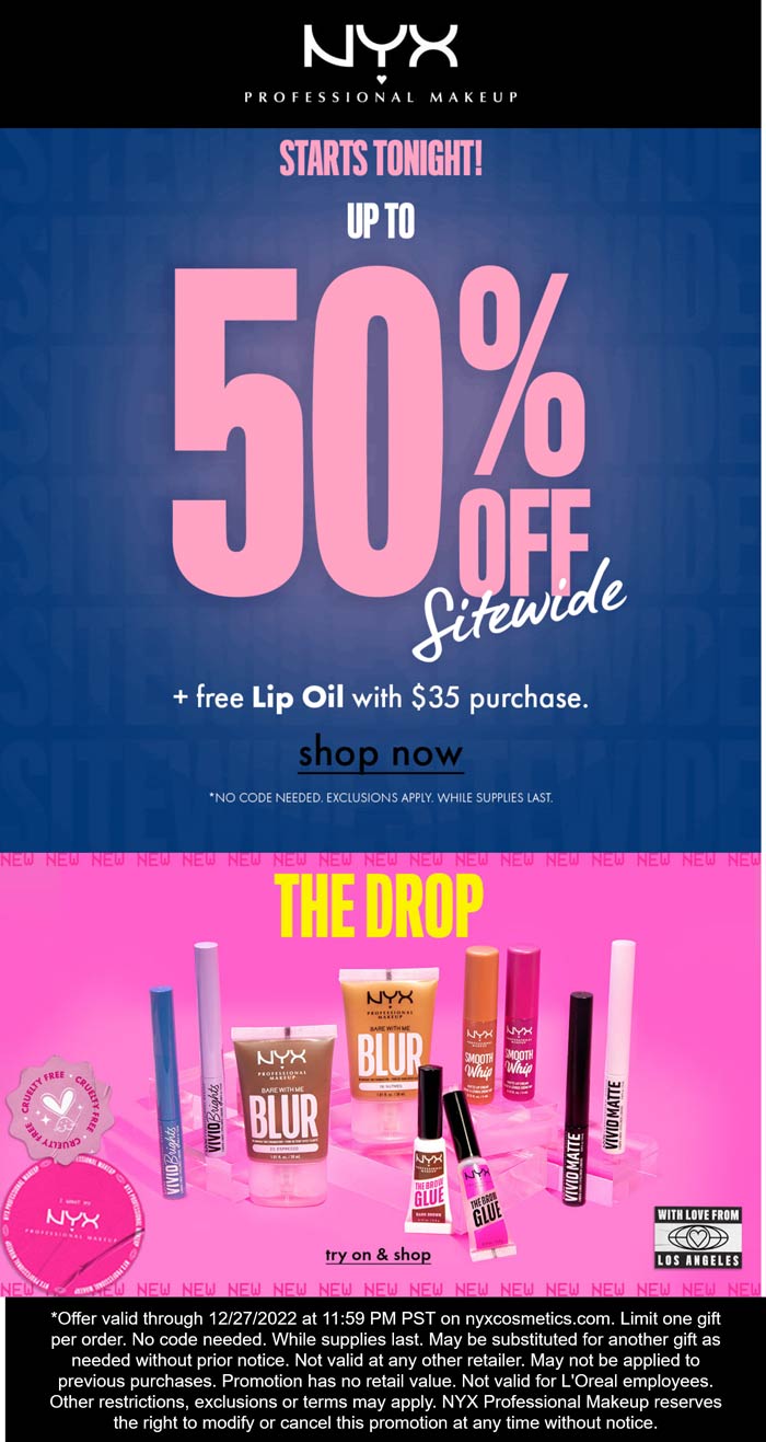 NYX Professional Makeup coupons & promo code for [February 2023]