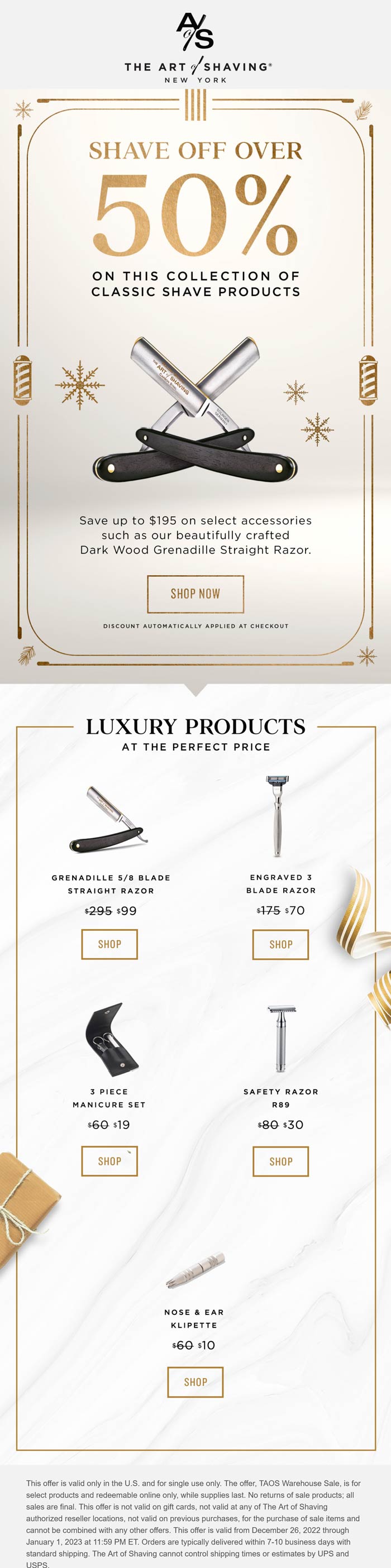 The Art of Shaving stores Coupon  50% off classic shave products at The Art of Shaving #theartofshaving 