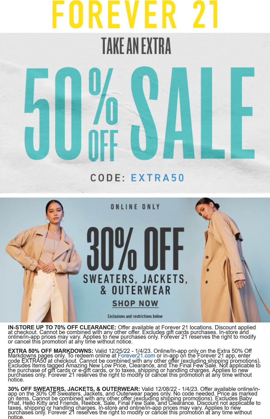Forever 21 coupons & promo code for [February 2023]