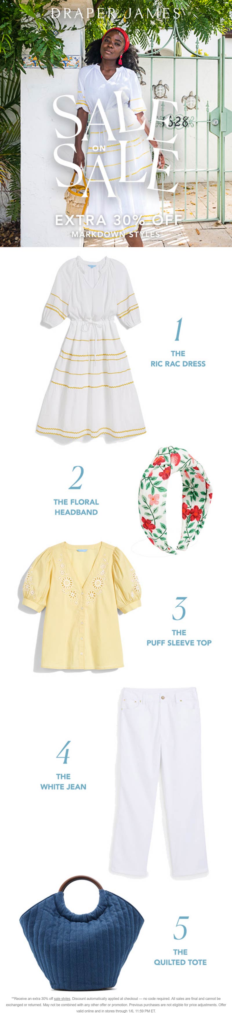 Draper James stores Coupon  Extra 30% off sale styles at Draper James, ditto online #draperjames 