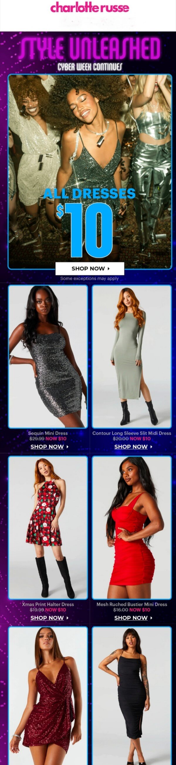 All dresses $10 at Charlotte Russe #charlotterusse