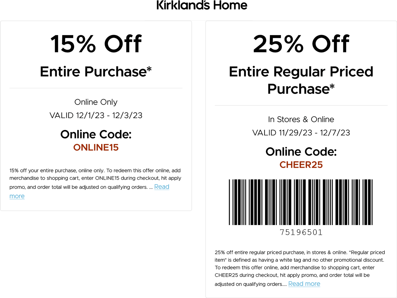 25% off at Kirklands, or online via promo code CHEER25 #kirklands