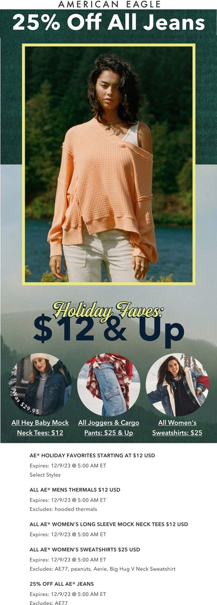 American Eagle stores Coupon  25% off all jeans at American Eagle #americaneagle 