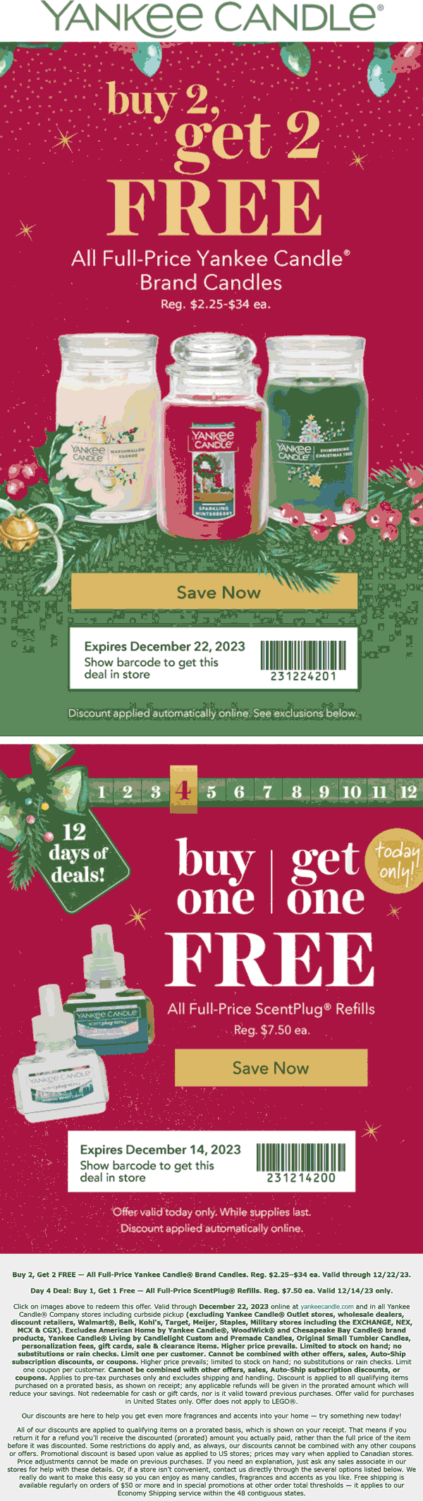 Yankee Candle stores Coupon  4-for-2 on candles at Yankee Candle, ditto online #yankeecandle 
