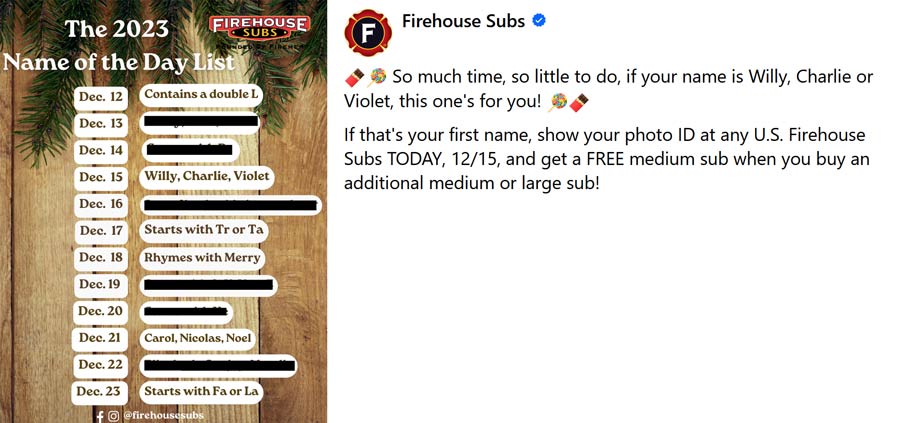 Firehouse Subs restaurants Coupon  Willy, Charlie and Violet score a second sandwich free today at Firehouse Subs #firehousesubs 
