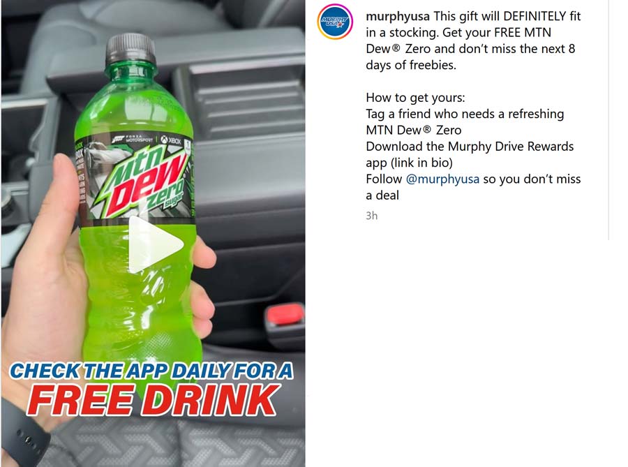 Free soda daily via mobile at Murphy USA gas stations #murphyusa