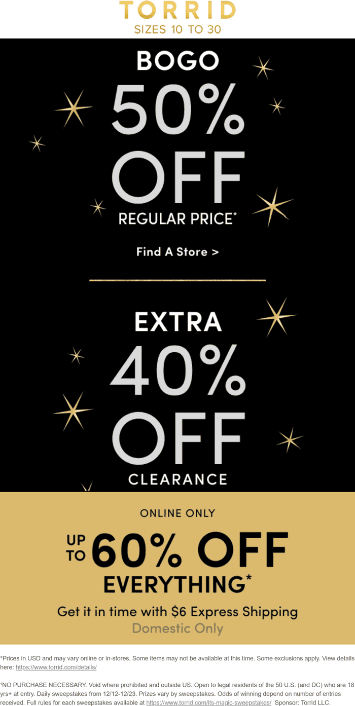 Second item 50% off + extra 40% off clearance at Torrid #torrid
