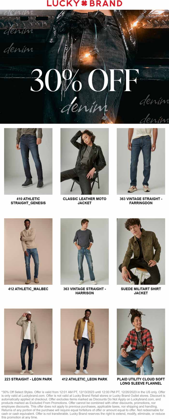 Lucky Brand stores Coupon  30% off denim online at Lucky Brand #luckybrand 
