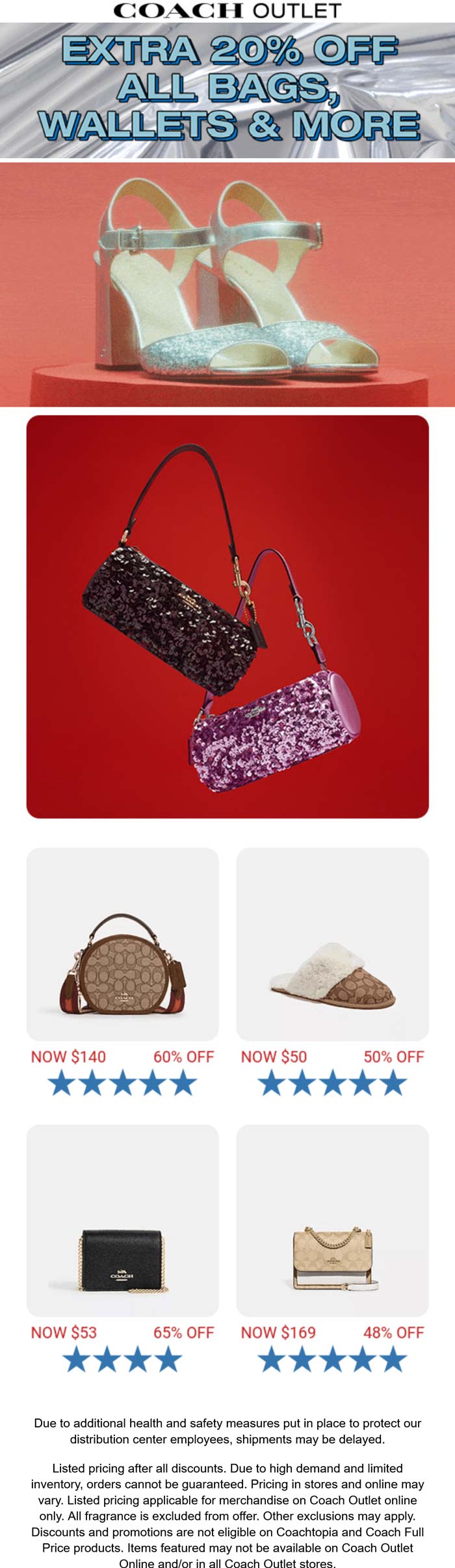 Extra 20% off all bags & wallets at Coach Outlet #coachoutlet