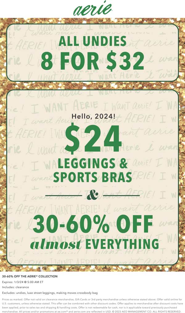 Aerie stores Coupon  30-60% off everything at Aerie #aerie 