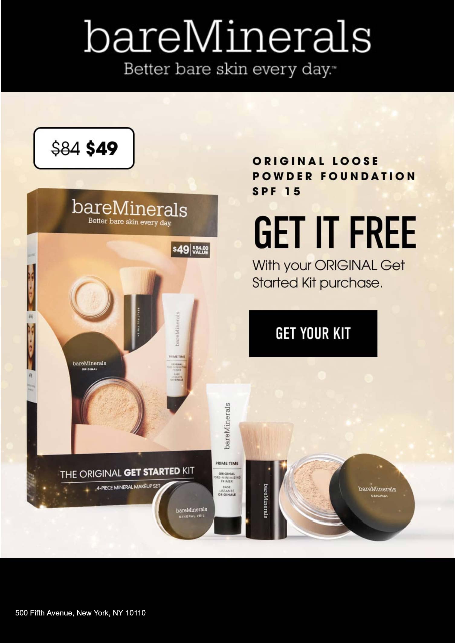 bareMinerals stores Coupon  Free foundation with your kit at bareMinerals #bareminerals 