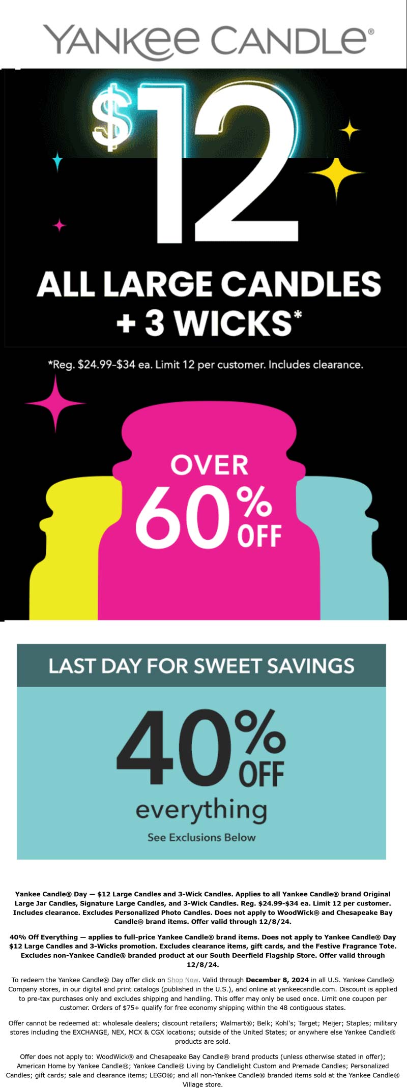 Yankee Candle stores Coupon  40% off everything today at Yankee Candle #yankeecandle 