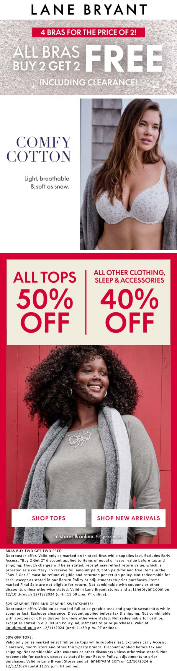 Lane Bryant stores Coupon  4-for-2 on all bras at Lane Bryant, ditto online #lanebryant 