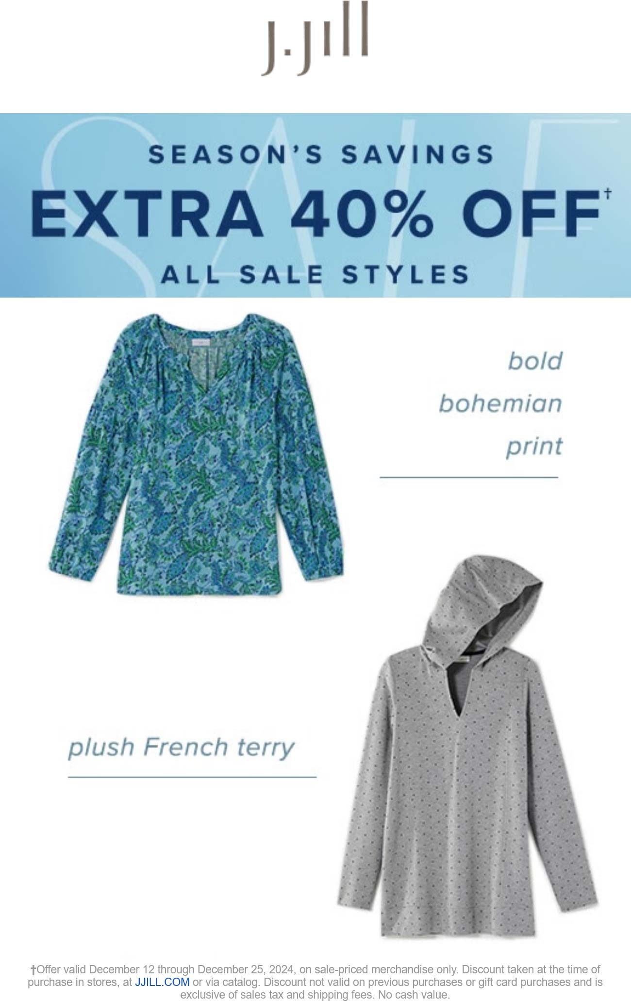 J.Jill stores Coupon  Extra 40% off sale styles at J.Jill #jjill 