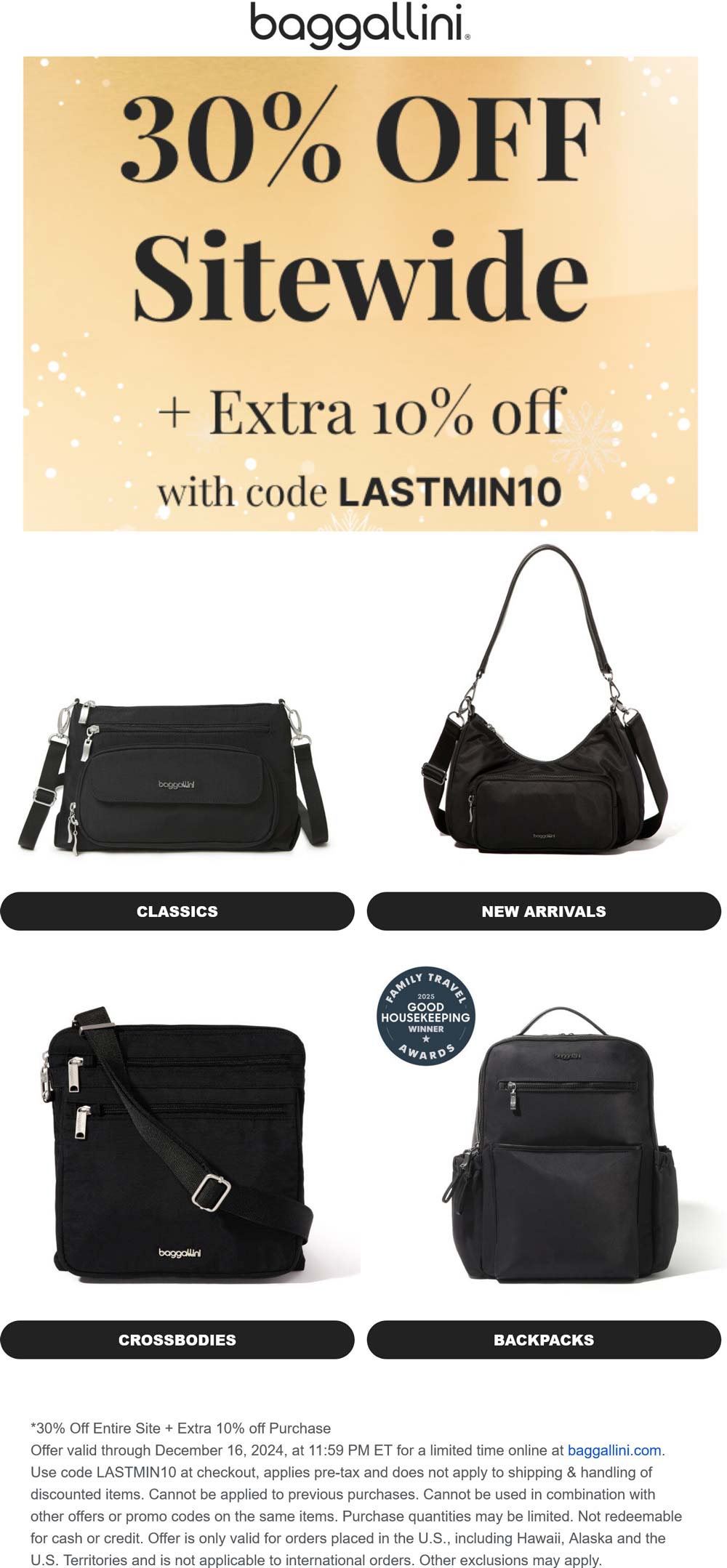 Baggallini stores Coupon  40% off everything at Baggallini via promo code LASTMIN10 #baggallini 