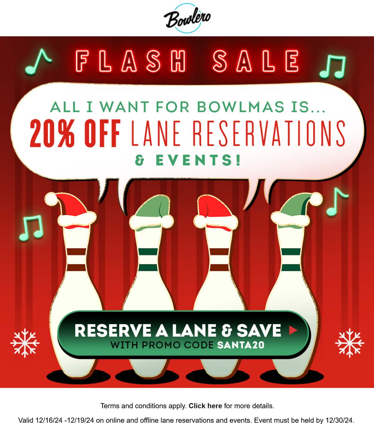 Bowlero stores Coupon  20% off lane reservations today at Bowlero bowling alleys #bowlero 