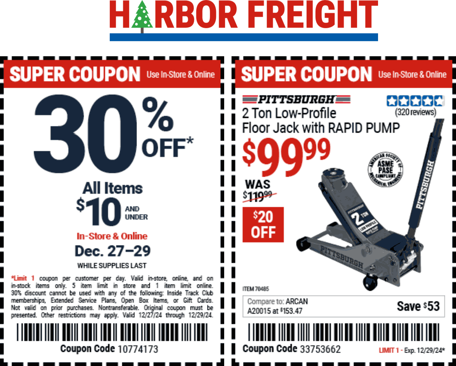 Harbor Freight stores Coupon  30% off all items under $10 at Harbor Freight Tools #harborfreight 