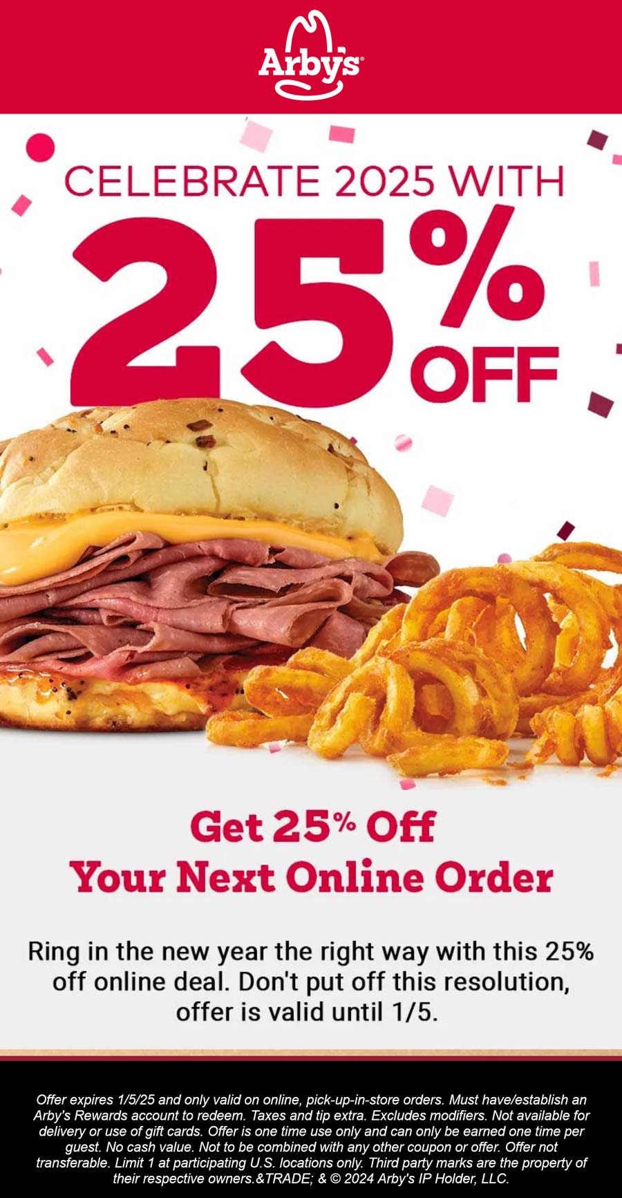 Arbys restaurants Coupon  25% off online at Arbys restaurants #arbys 