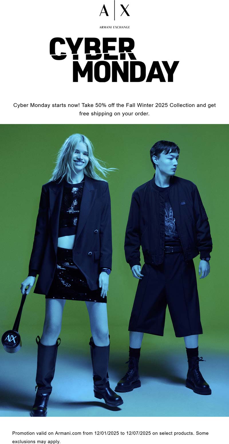 Armani Exchange stores Coupon  50% off + free shipping at Armani Exchange #armaniexchange 