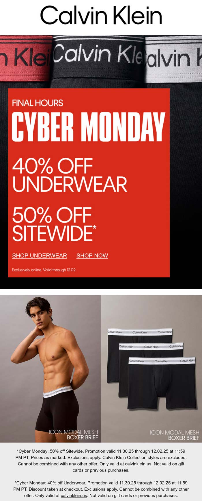Calvin Klein stores Coupon  50% off everything online today at Calvin Klein #calvinklein 