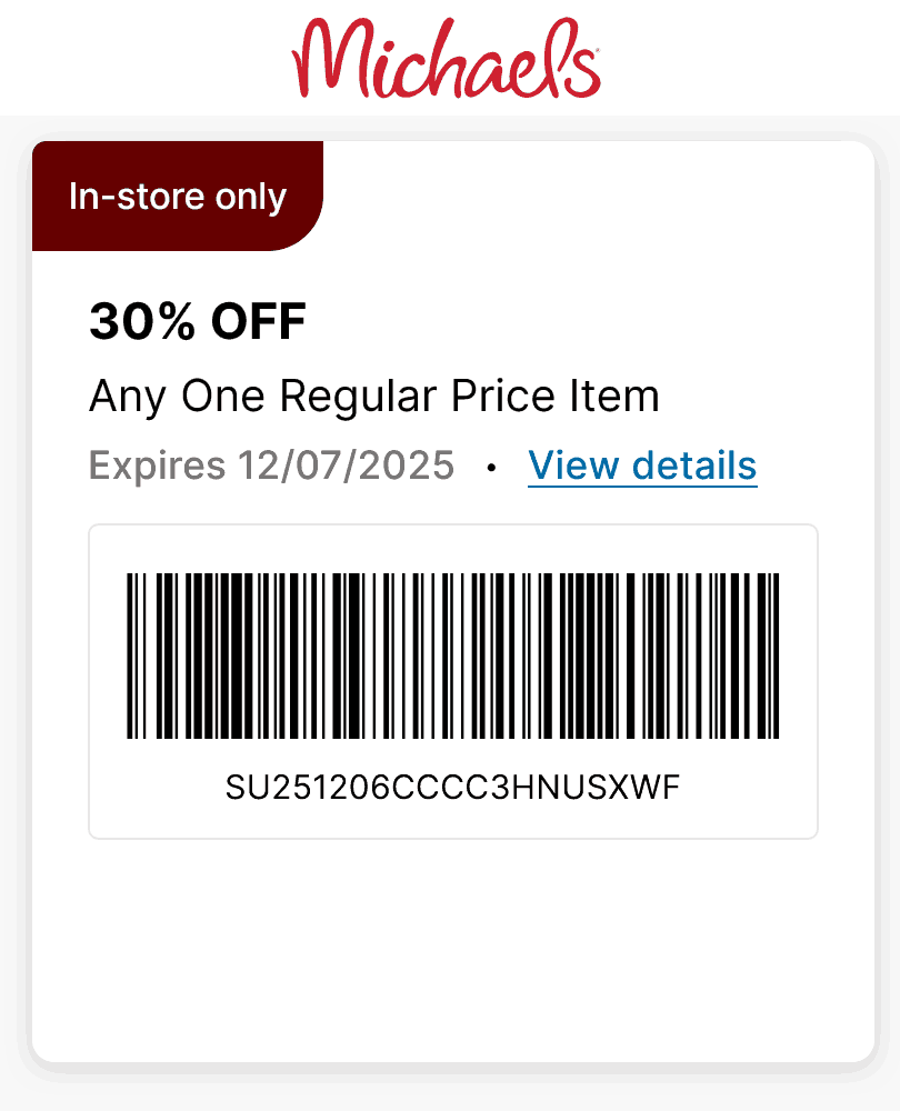 Michaels coupons & promo code for December 2025