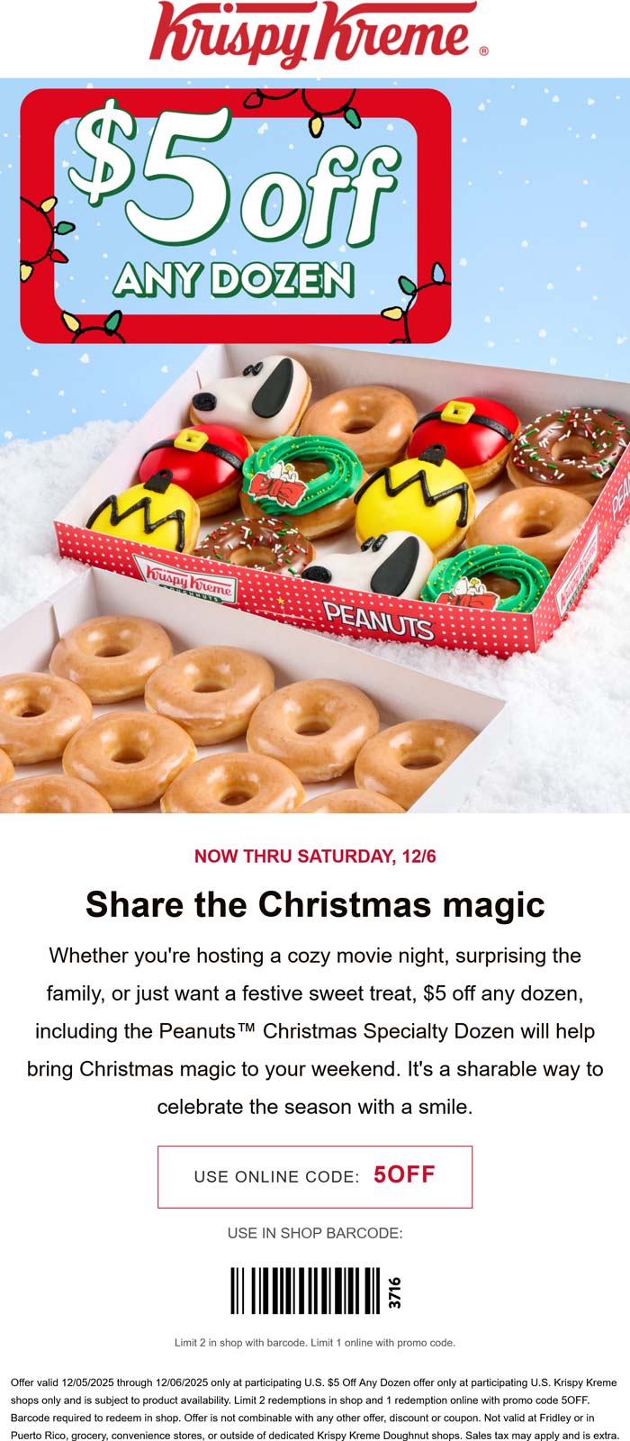 Krispy Kreme coupons & promo code for December 2025