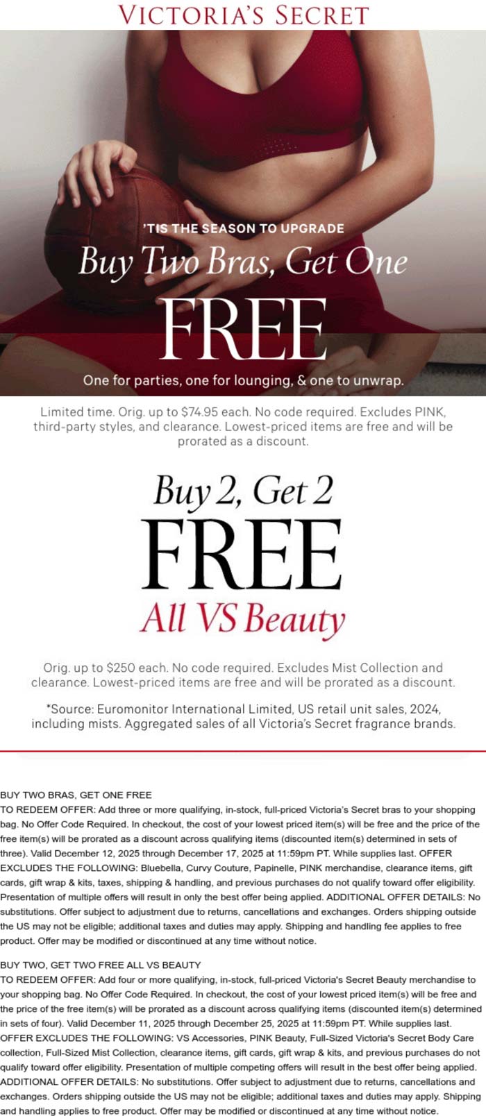 Victorias Secret coupons & promo code for December 2025