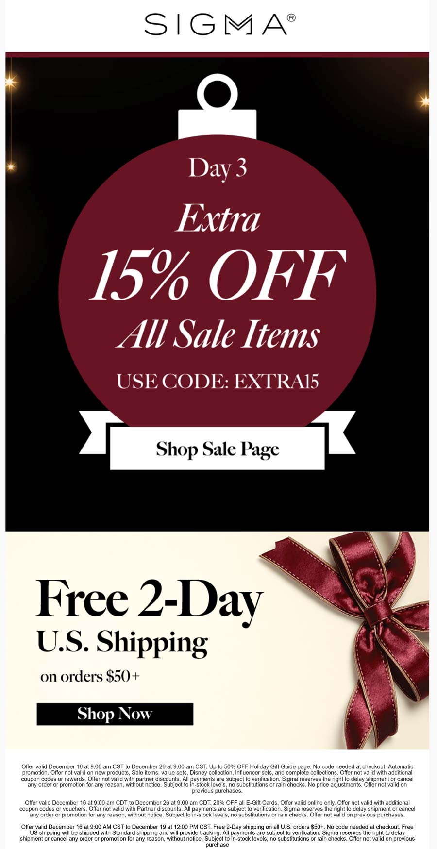 Sigma stores Coupon  Extra 15% off sale items today at Sigma Beauty via promo code EXTRA15 #sigma 