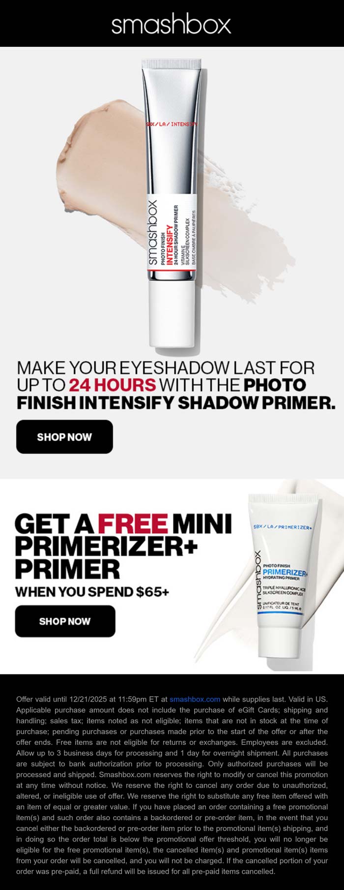 Smashbox Free mini on $65 at Smashbox cosmetics #smashbox Smashbox stores Coupon Free mini on $65 at Smashbox cosmetics #smashbox