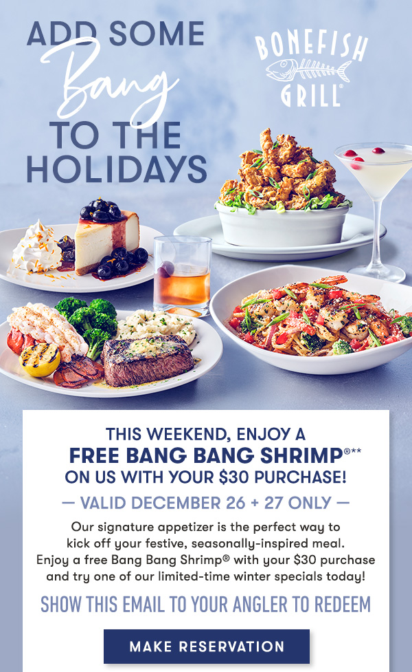 Bonefish Grill restaurants Coupon  Free bang bang shrimp on $30 at Bonefish Grill restaurants #bonefishgrill 