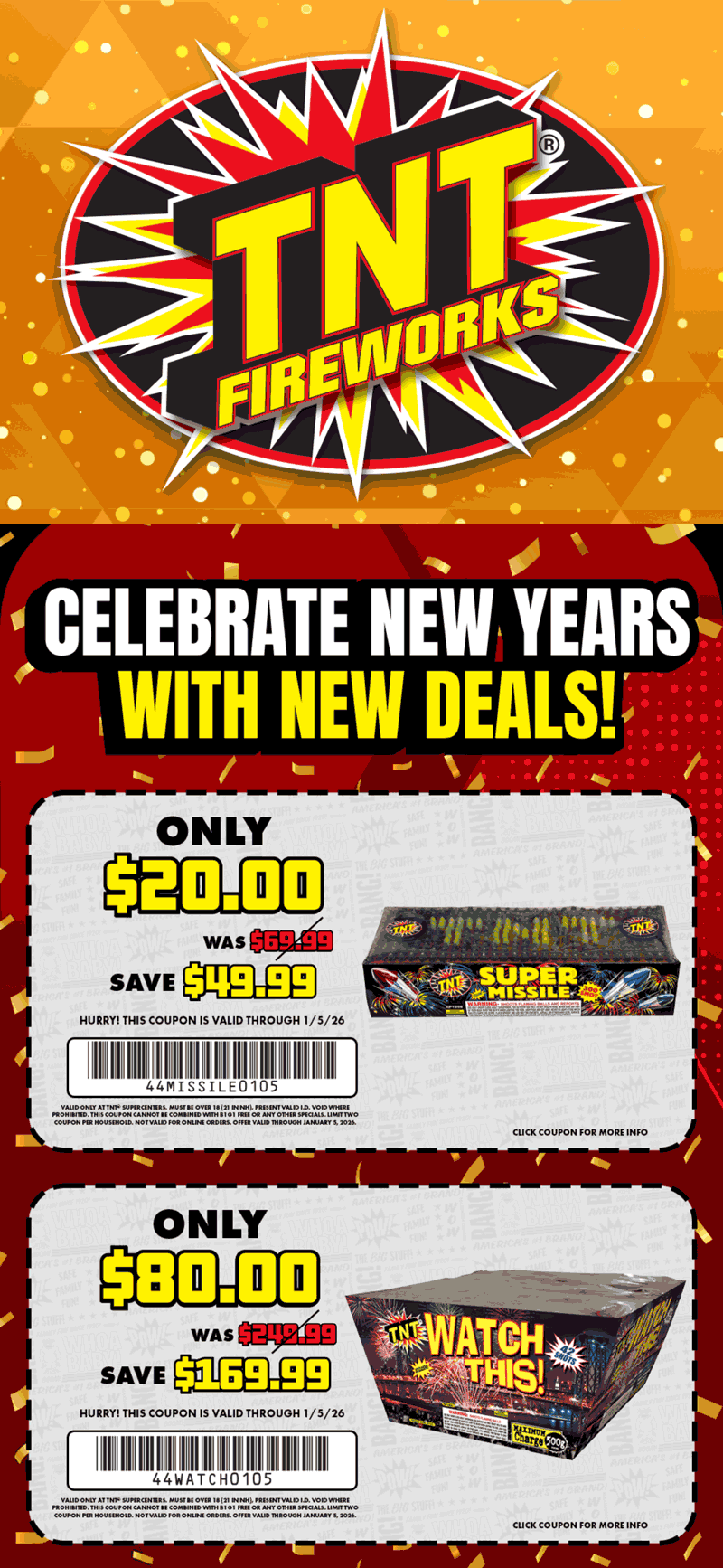 TNT Fireworks stores Coupon  New years deals at TNT Fireworks #tntfireworks 