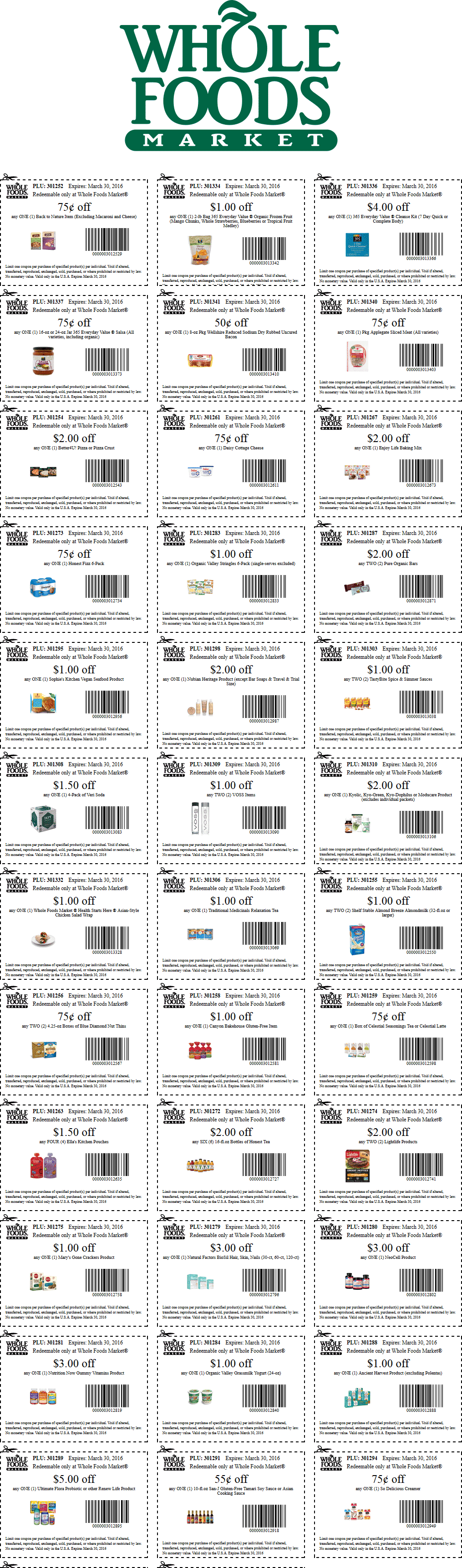Whole Foods Coupon April 2024 Various grocery coupons for Whole Foods