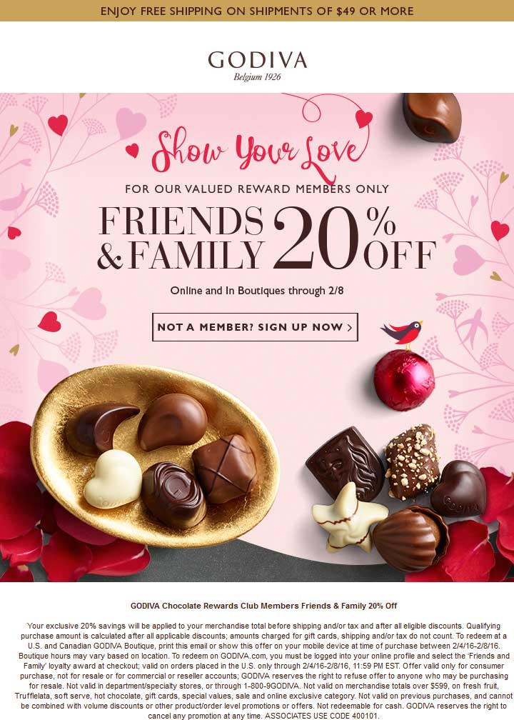 Godiva coupons & promo code for [April 2024]