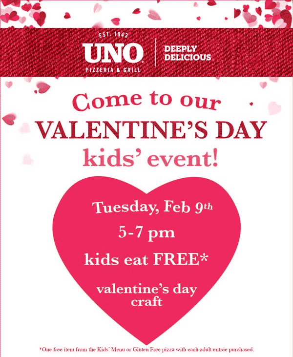Uno Pizzeria Coupon April 2024 Free kids meal with yours Tuesday at Uno pizzeria & grill