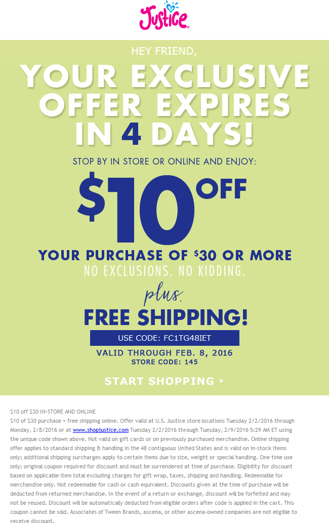 Justice coupons & promo code for [May 2024]